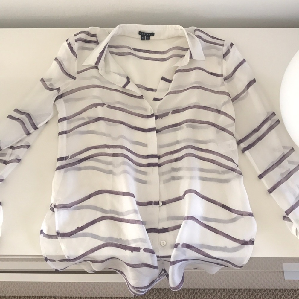 Theory sheet striped blouse